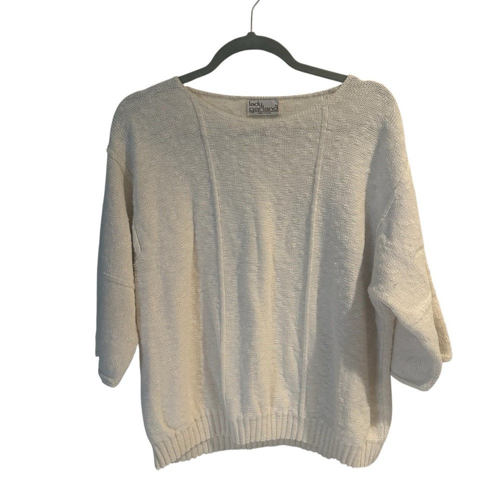 Vintage Cream Half Sleeve Sweater